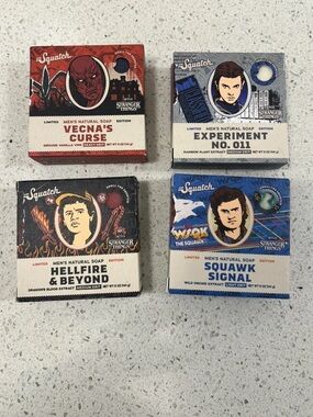 Dr. Squatch x Stranger Things Limited Edition Bar Soap Set of 4 Full Collection